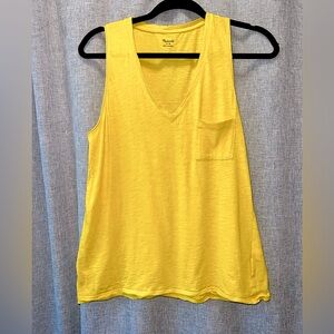 Madewell Yellow Tank Top Size M - 100% Cotton, Like New